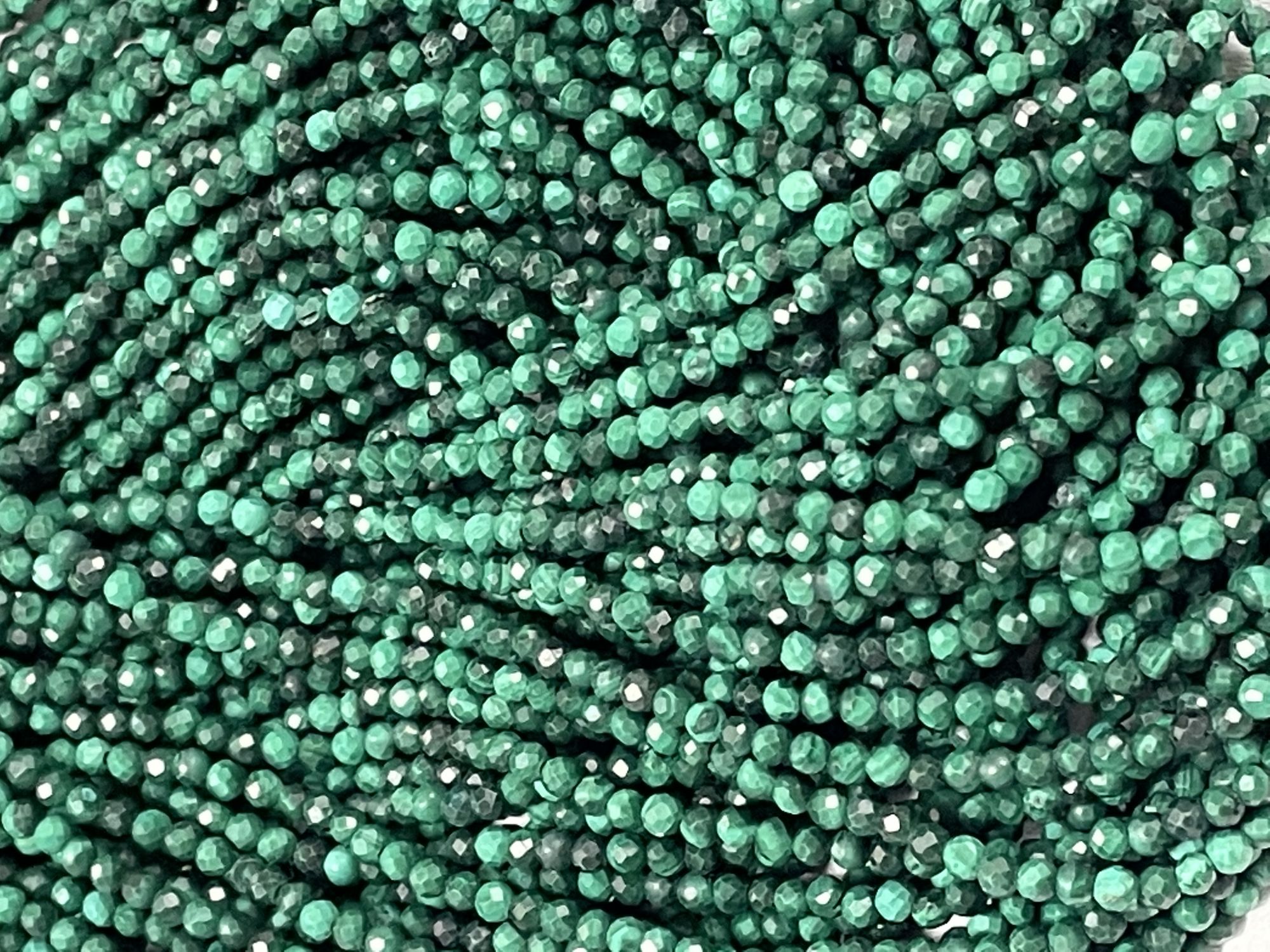 Malachite Rondelle Faceted