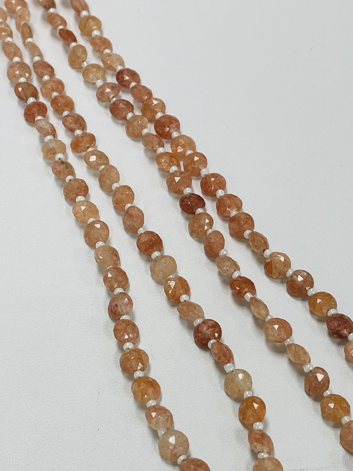 Peach Strawberry Quartz Coin Faceted