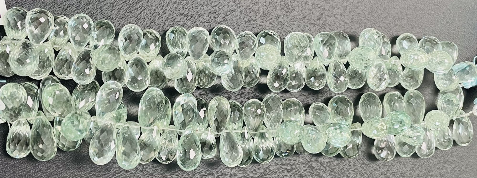 Green Amethyst Drops Faceted