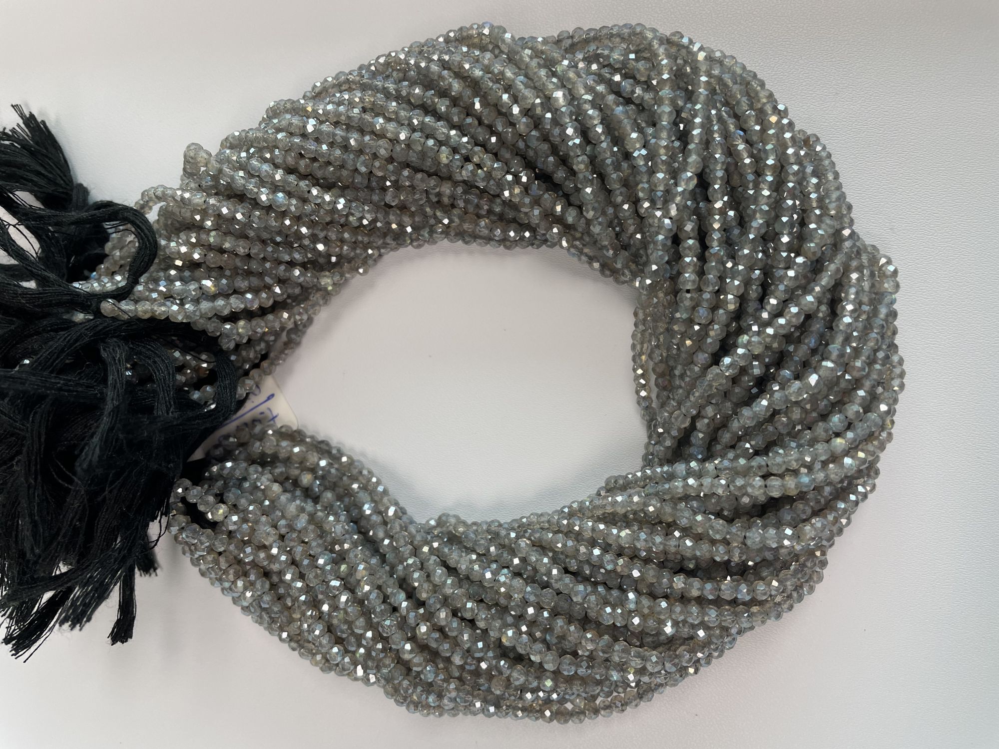 Coated Labradorite Rondelle Faceted