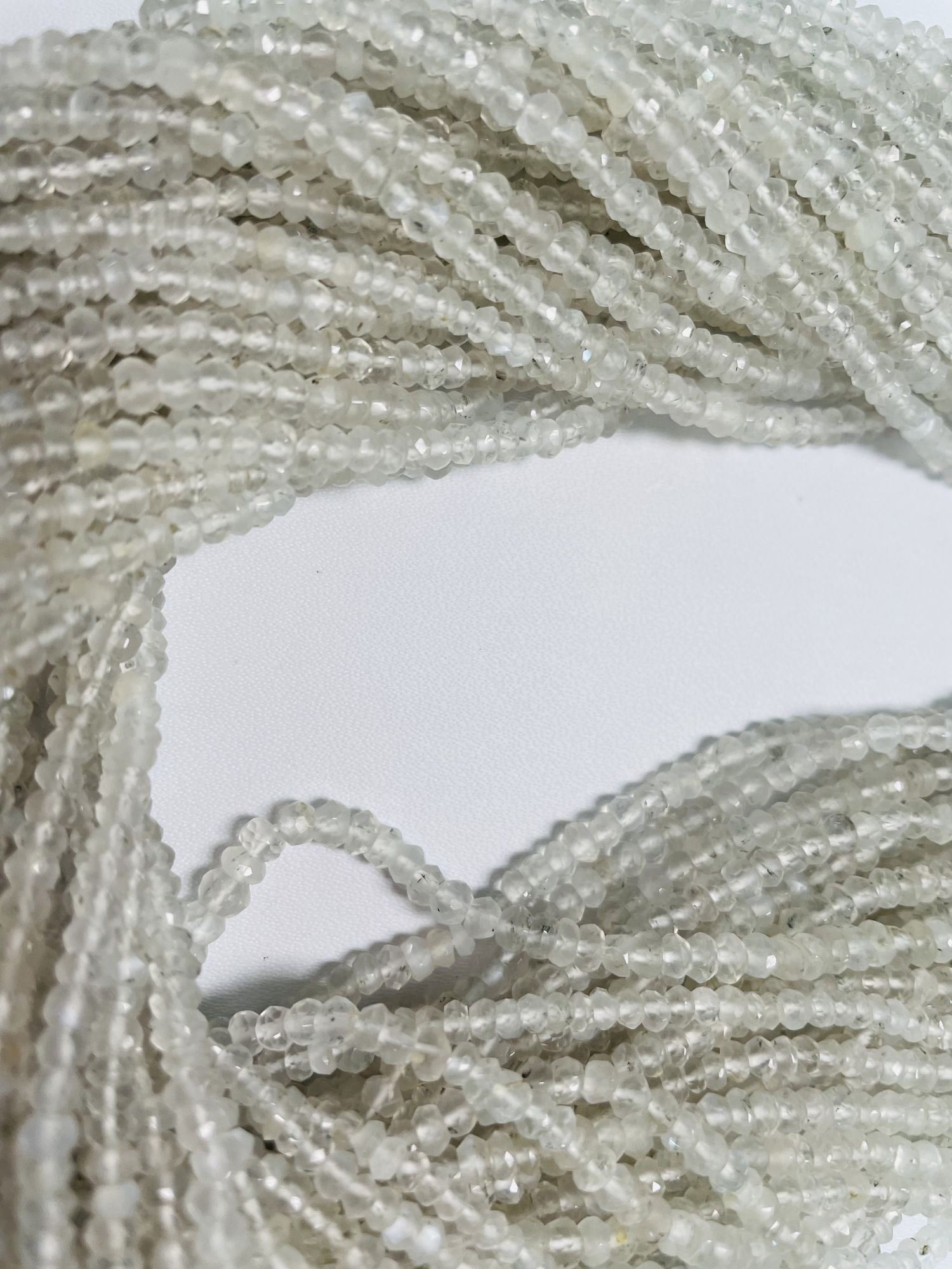 Moonstone Rondelle Faceted Ceylone