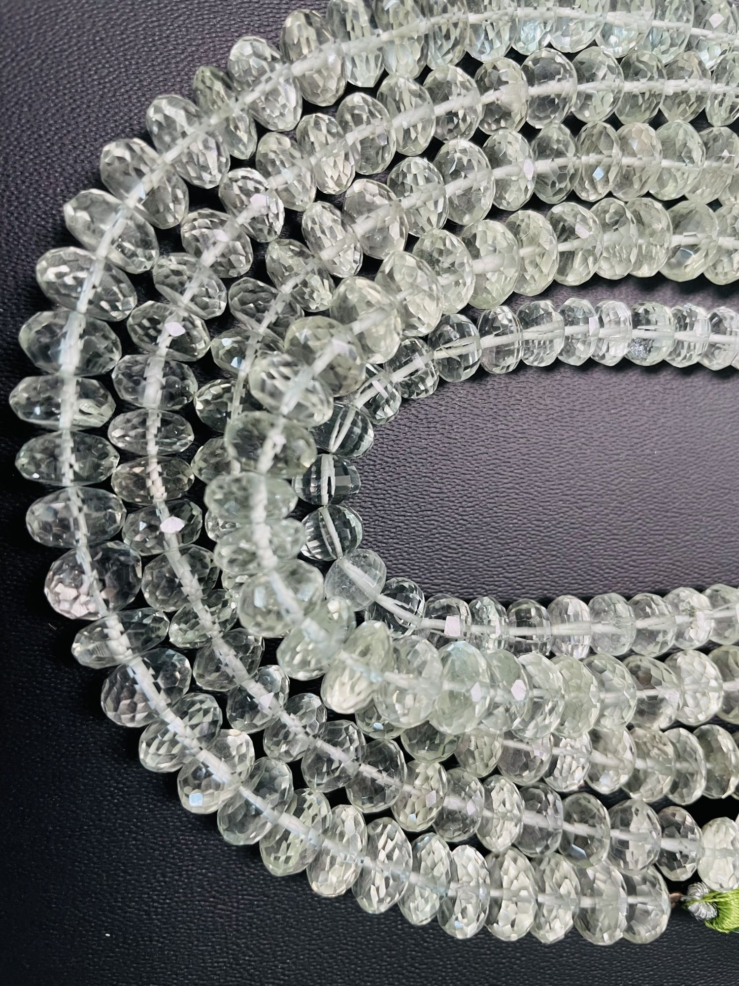 Green Amethyst Rondelle Faceted