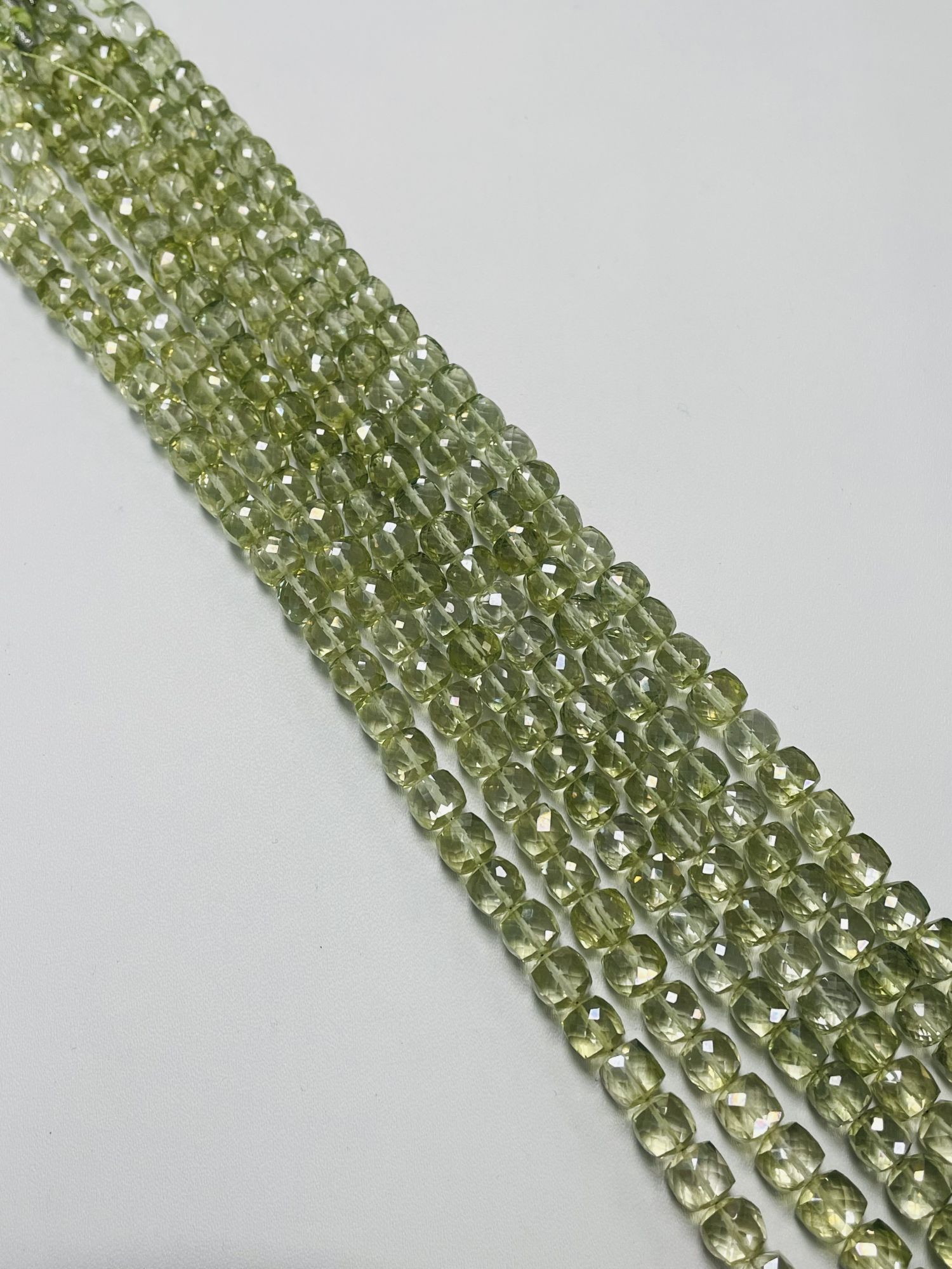 Green Mystic Quartz Cube Faceted