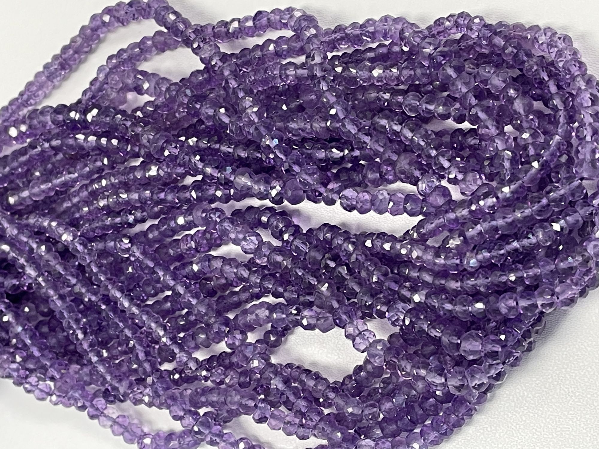 Purple Amethyst Rondelle Faceted