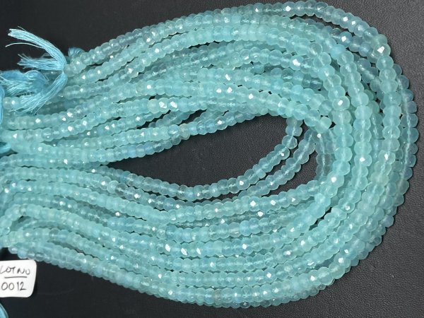 Aqua Chalcedony Rondelle Faceted