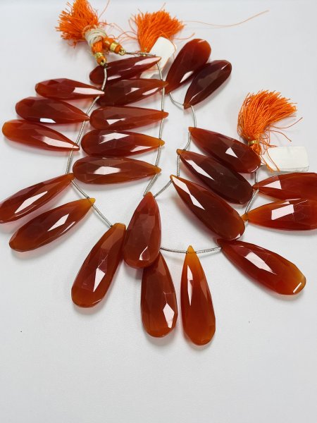 Carnelian Long Pear Faceted