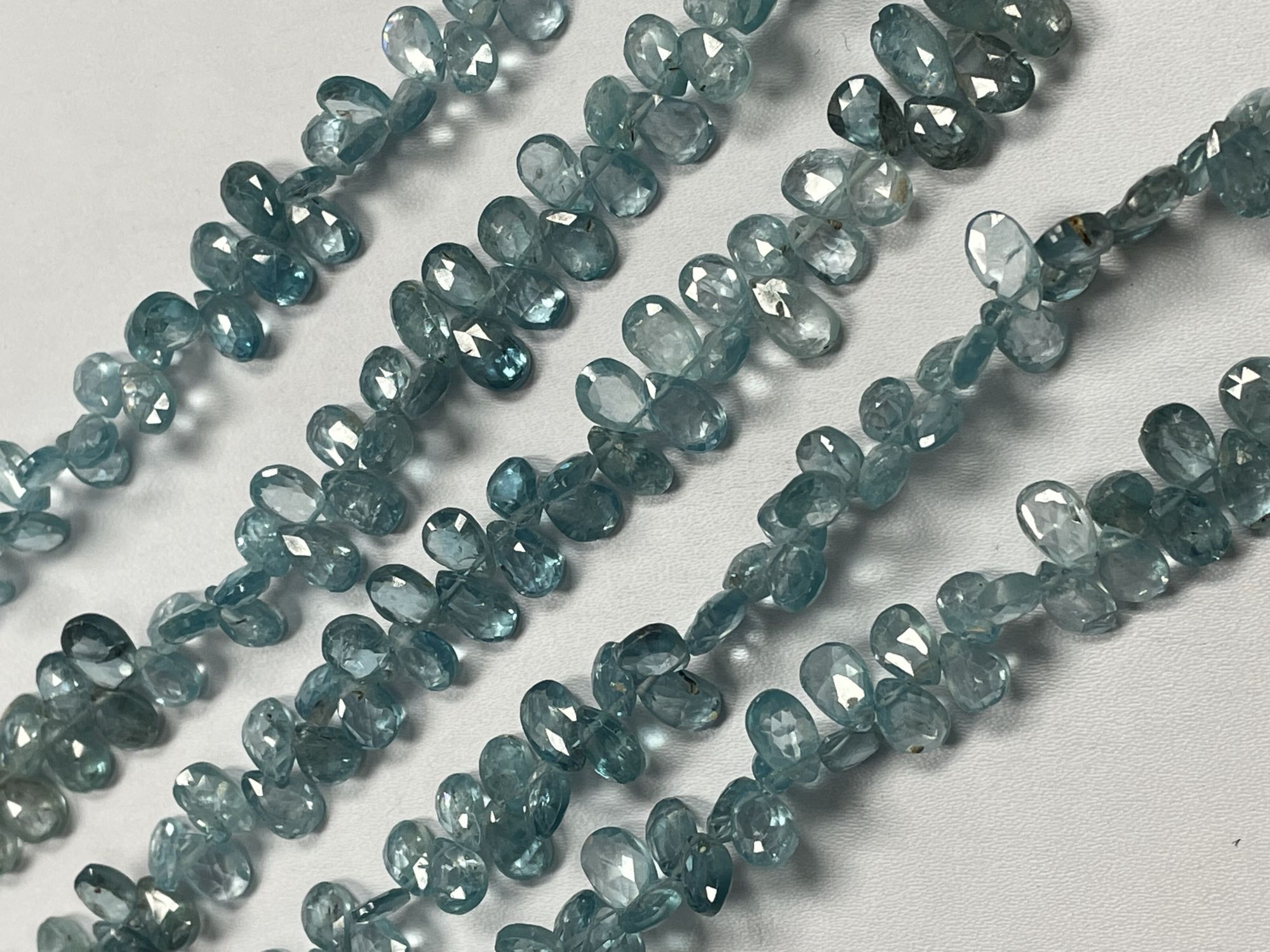 Blue Zircon Pear Faceted