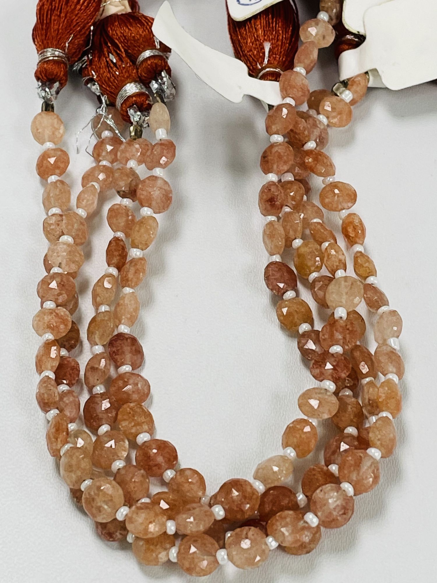 Peach Strawberry Quartz Coin Faceted