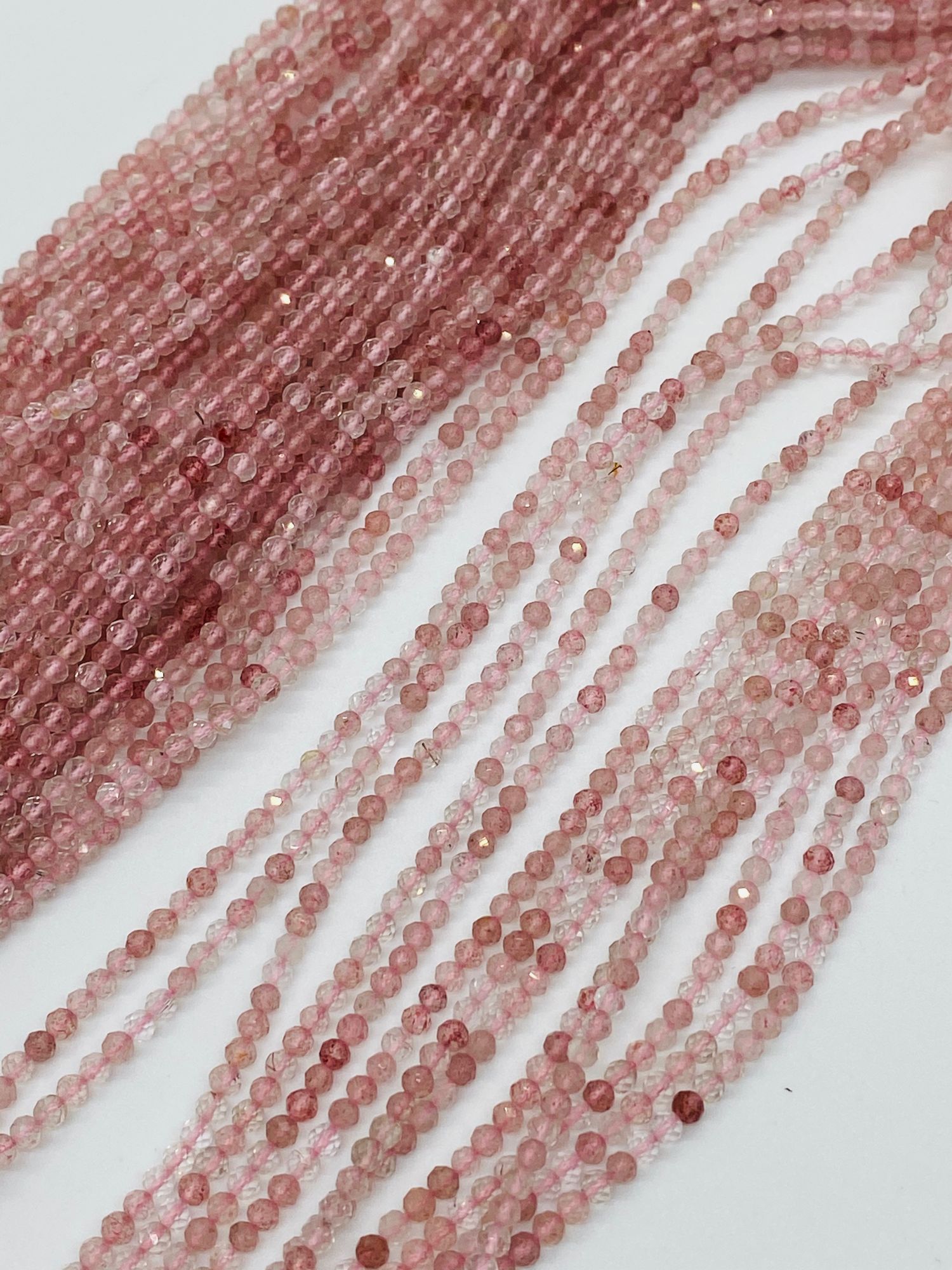 Strawberry Quartz Rondelles Faceted