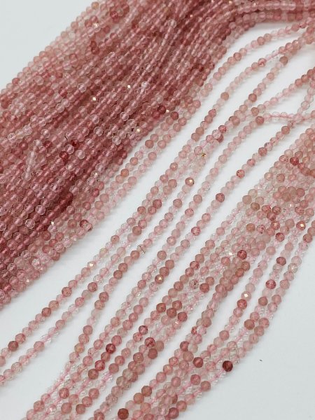 Strawberry Quartz Rondelles Faceted