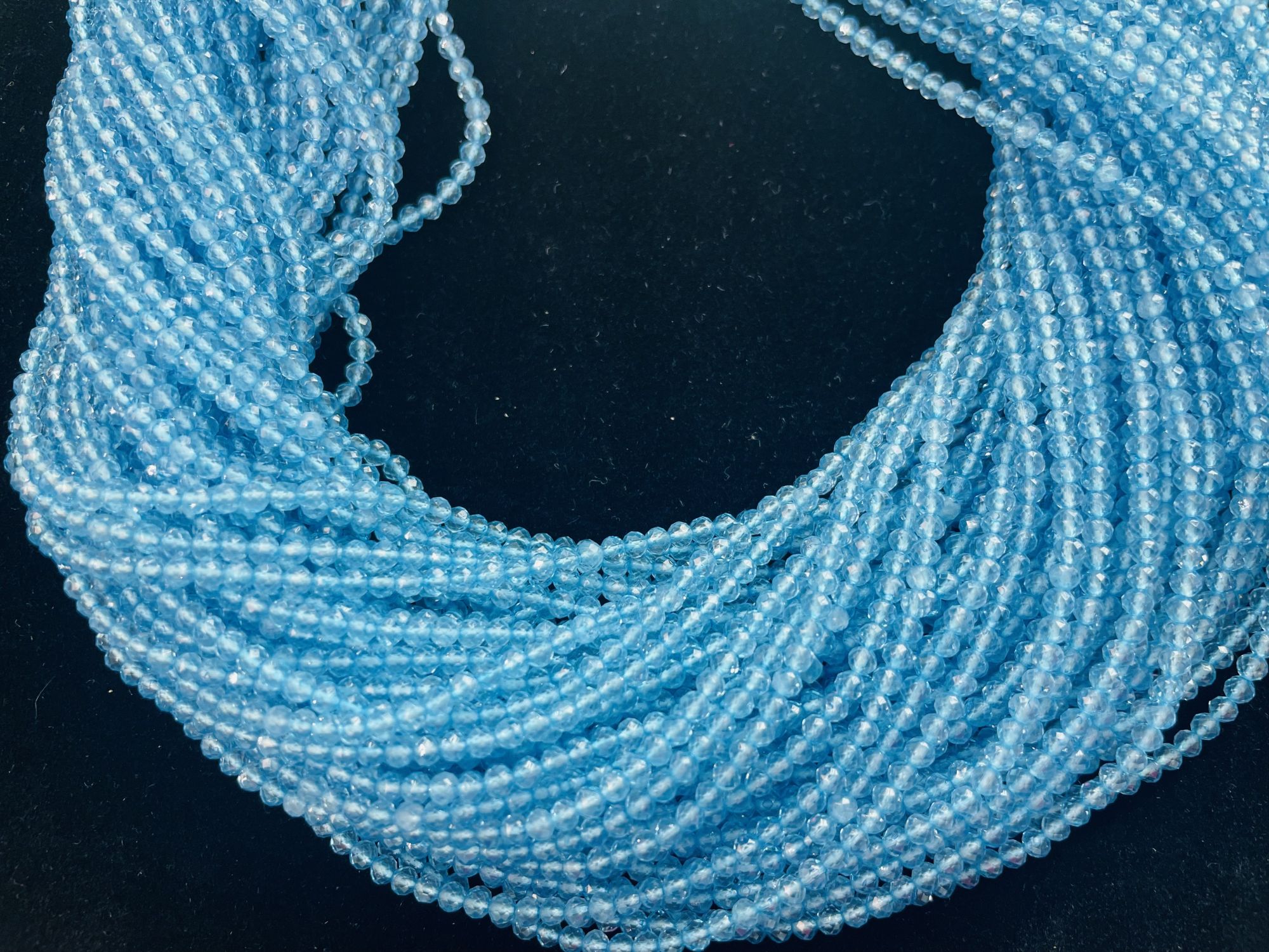 Blue Quartz Rondelle Faceted