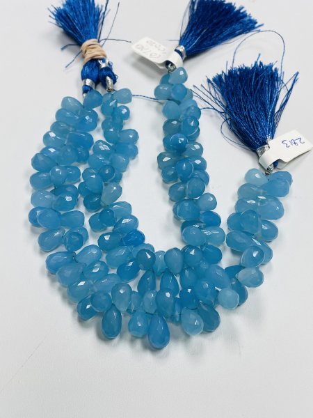 Blue Chalcedony Drop Faceted