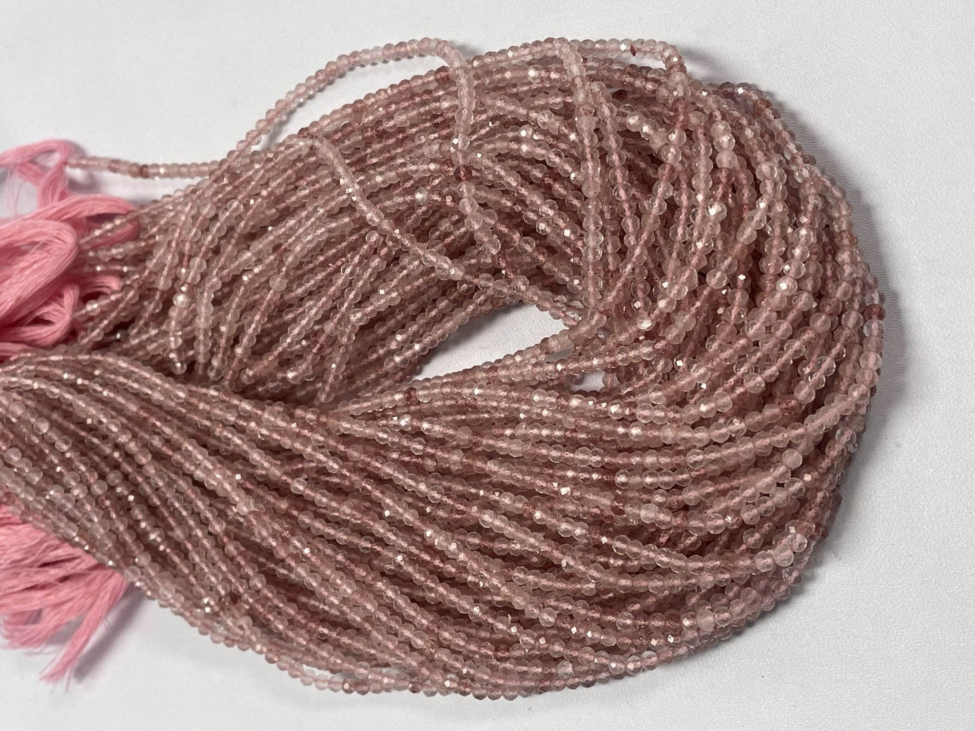 Pink Strawberry Quartz Round Faceted