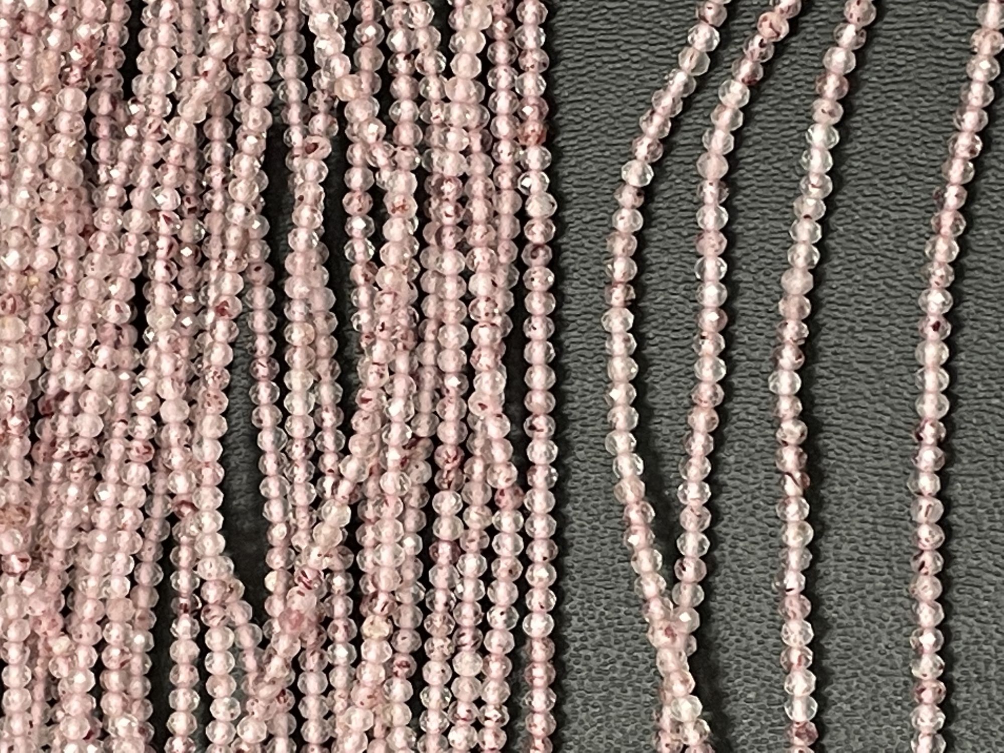 Pink Rutilated Quartz Rondelle Faceted