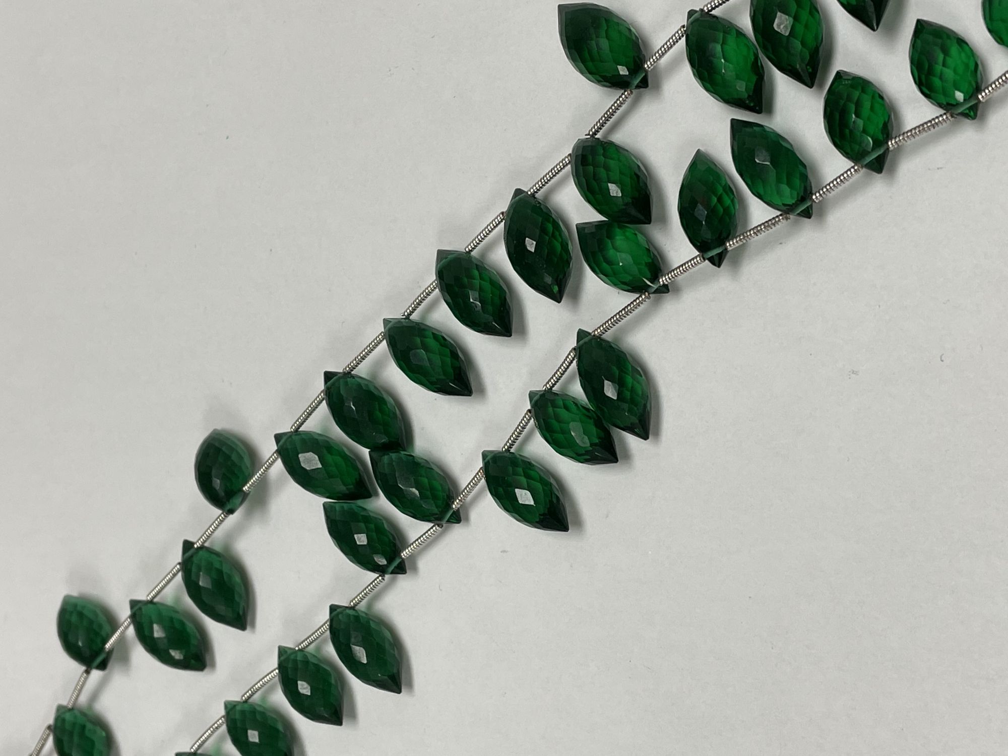 Green Hydro Quartz Puff Marquise Faceted