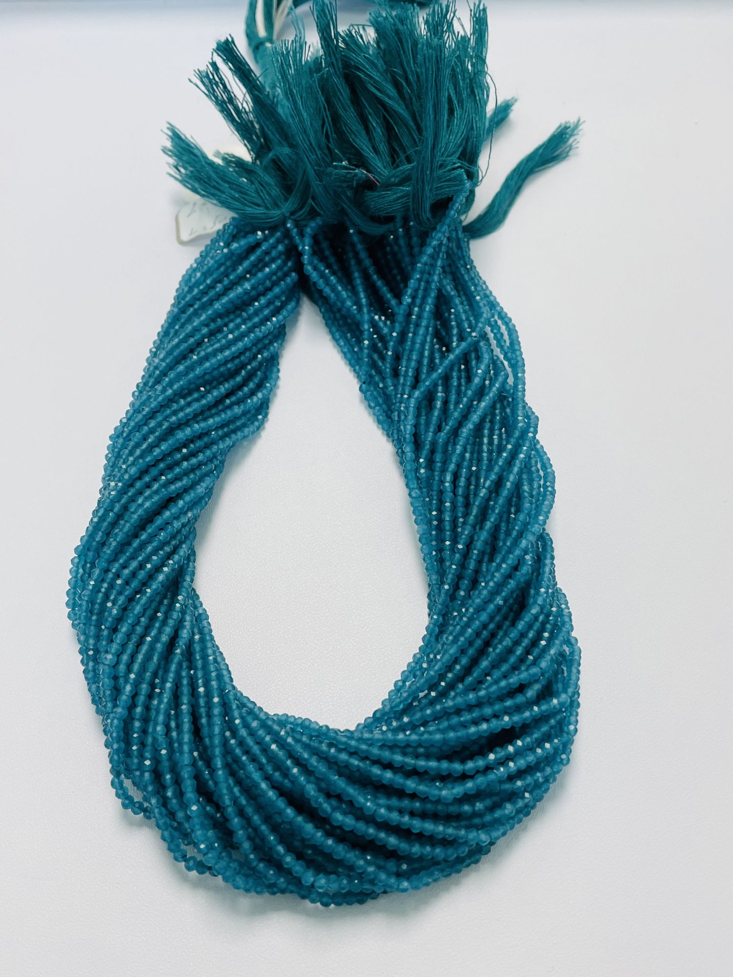 Teal Blue Onyx Rondelle Faceted