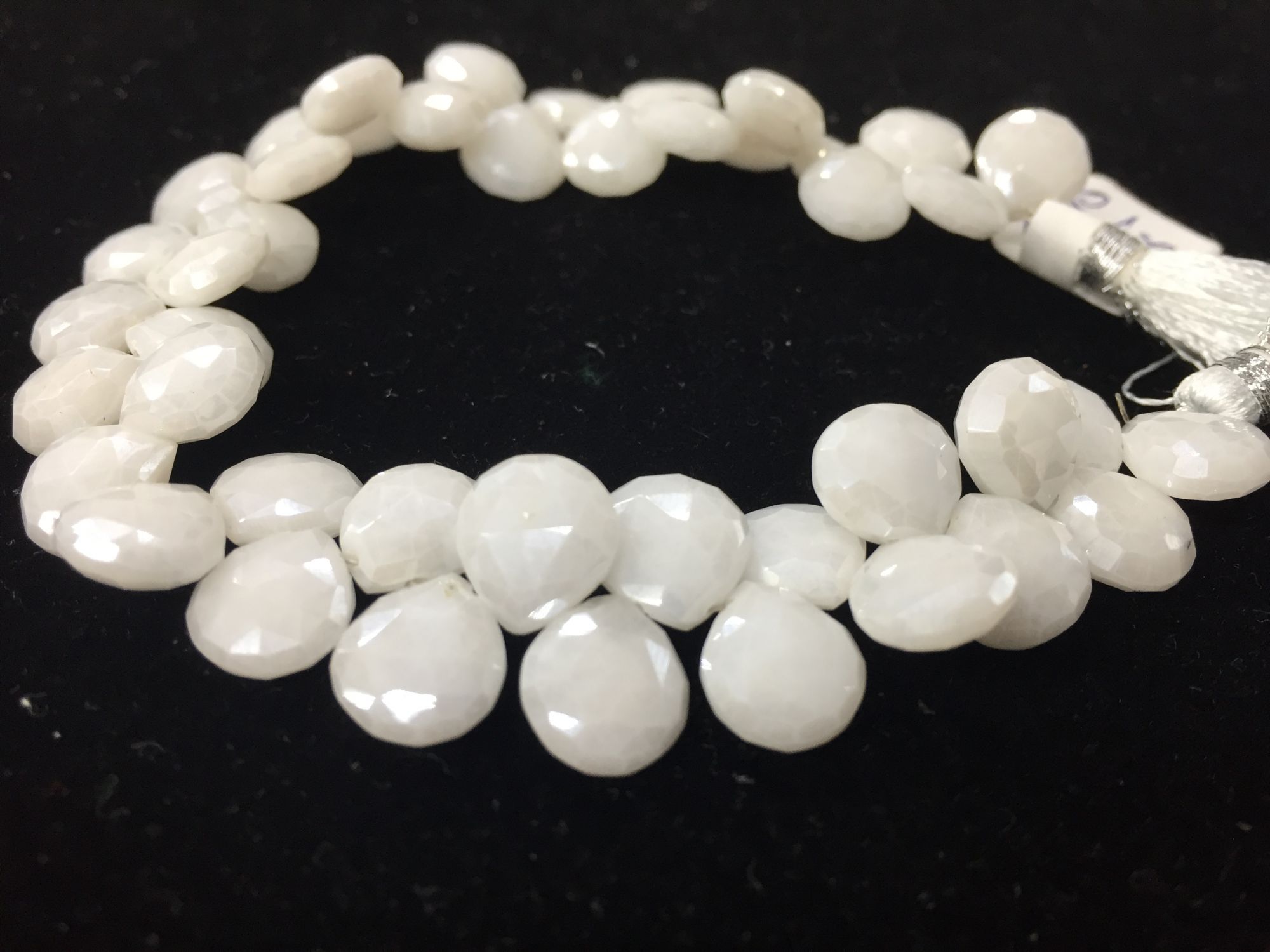 White Mystic Silverite Heart Faceted (Platinum Polished)