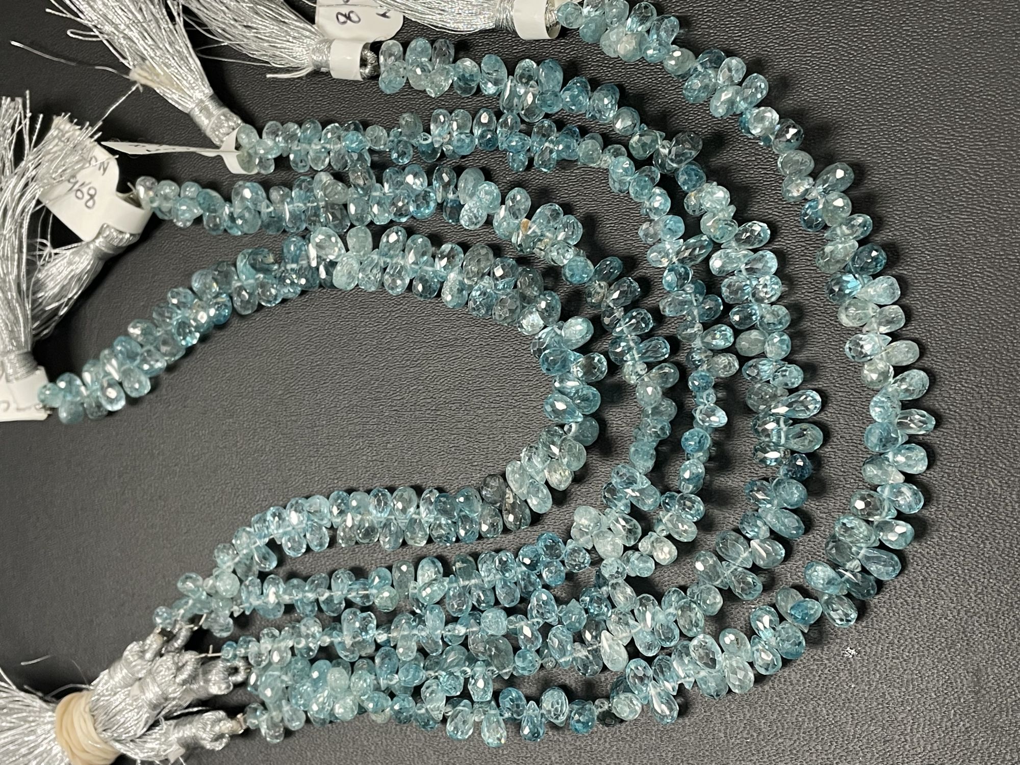 Blue Zircon Drop Faceted
