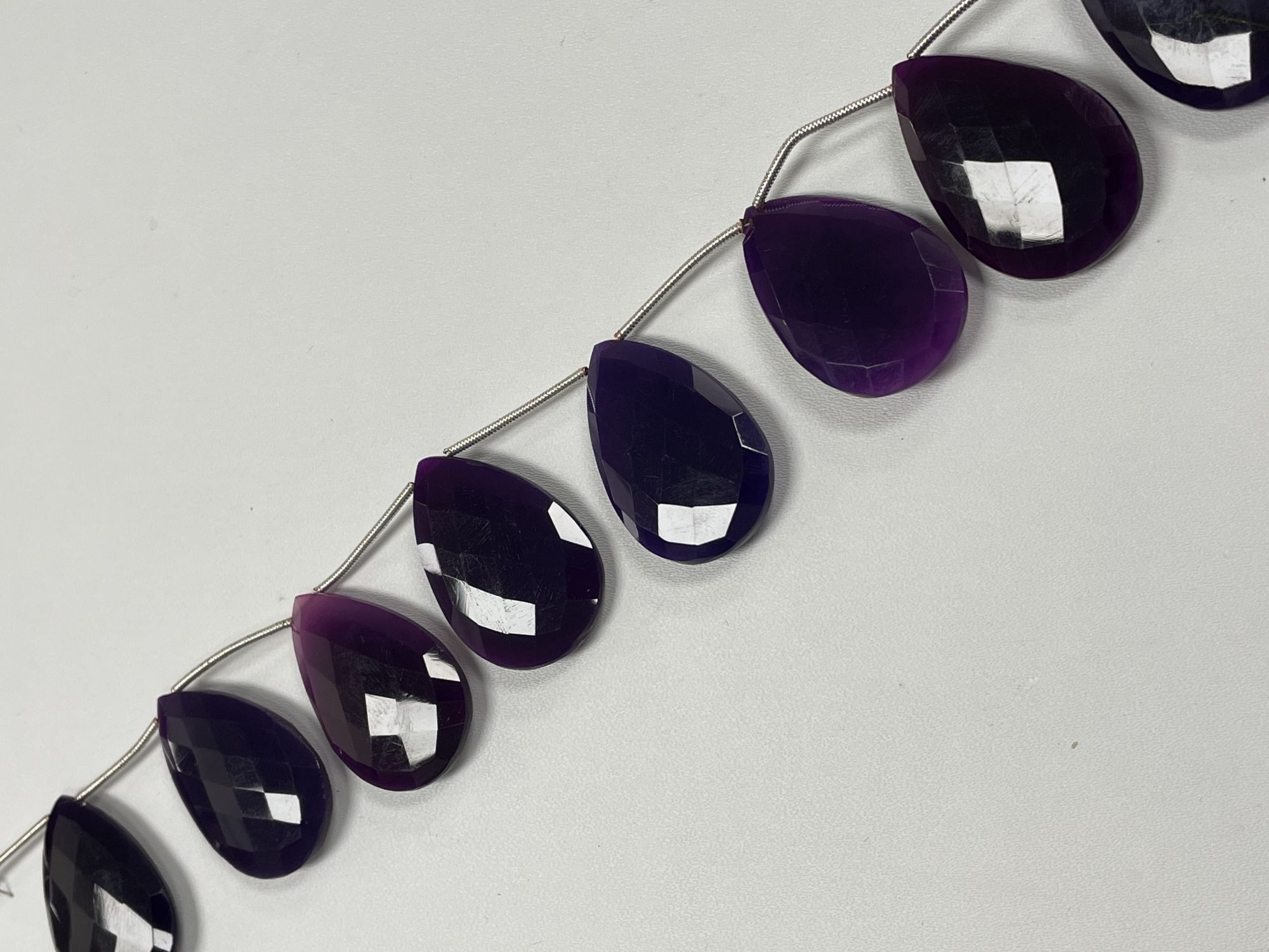 Purple Chalcedony Pear Faceted