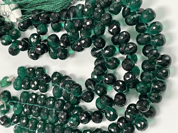 Teal Hydro Quartz Drop Faceted