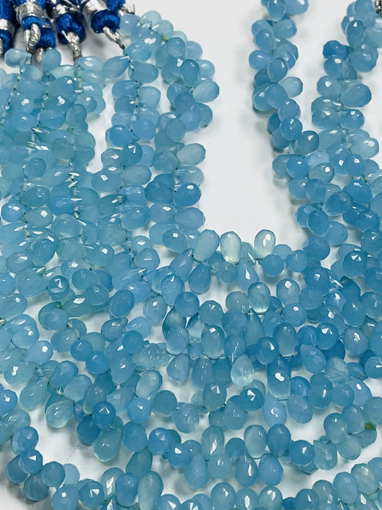 Blue Chalcedony Drop Faceted