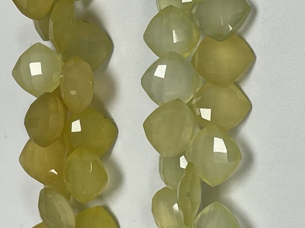 Green Yellow Chalcedony Cushion Faceted