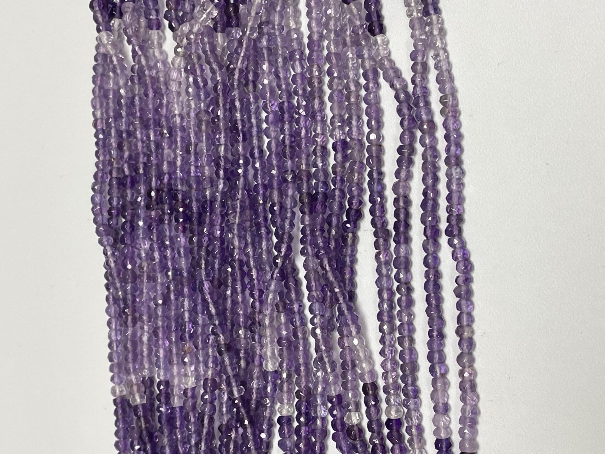 Shaded Purple Amethyst Rondelle Faceted