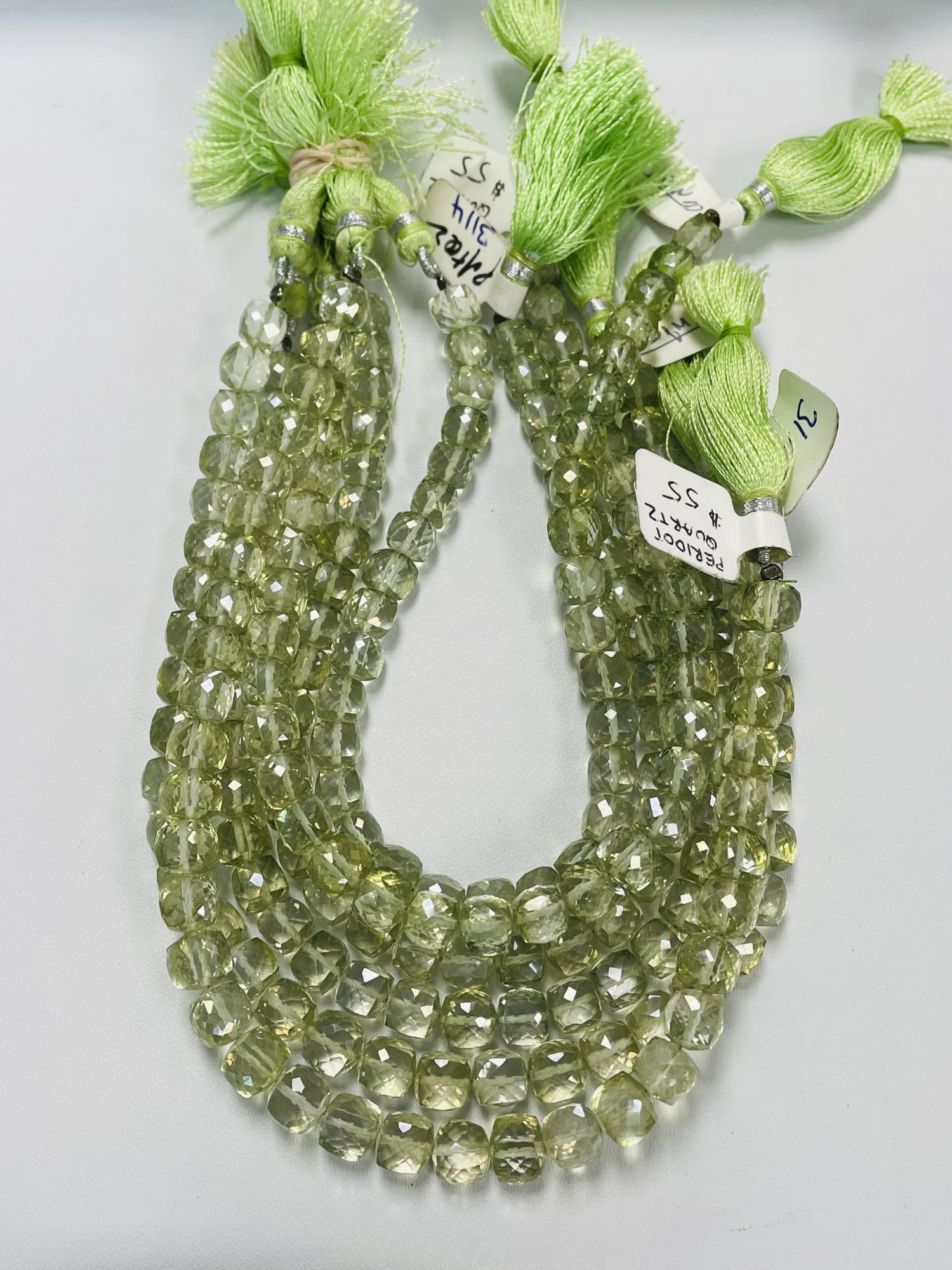 Green Mystic Quartz Cube Faceted