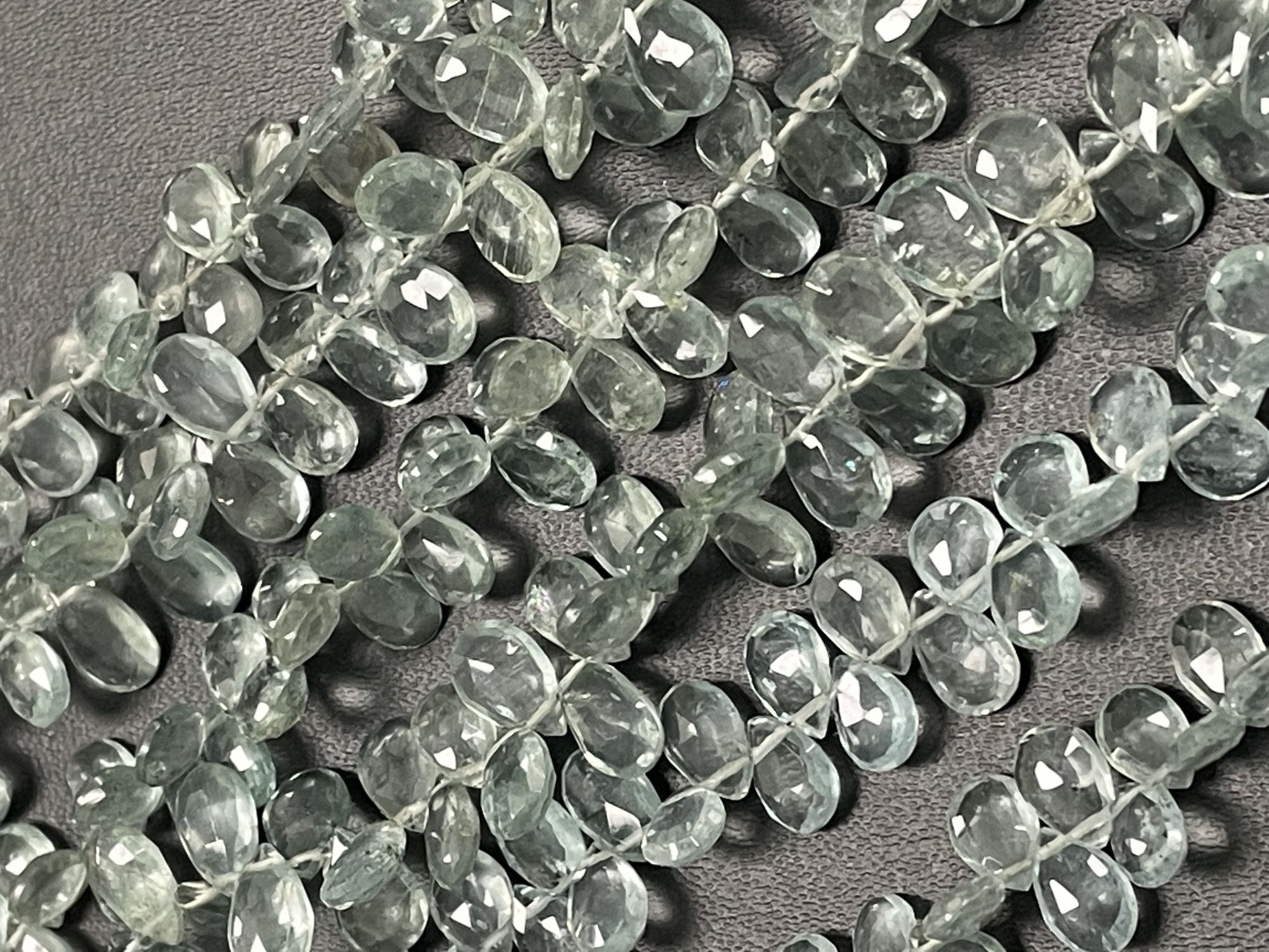 Moss Aquamarine Pear Faceted