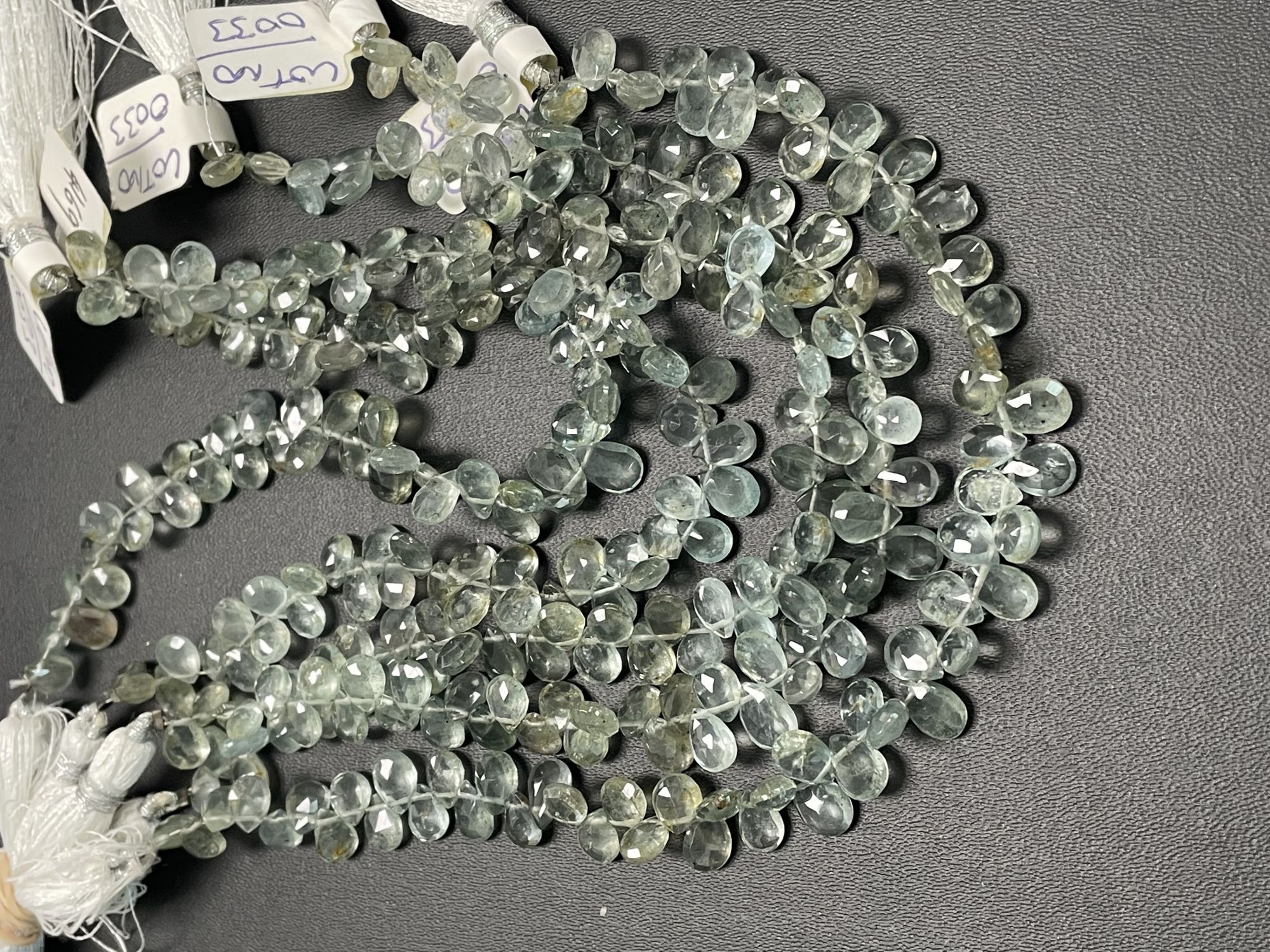 Moss Aquamarine Pear Faceted