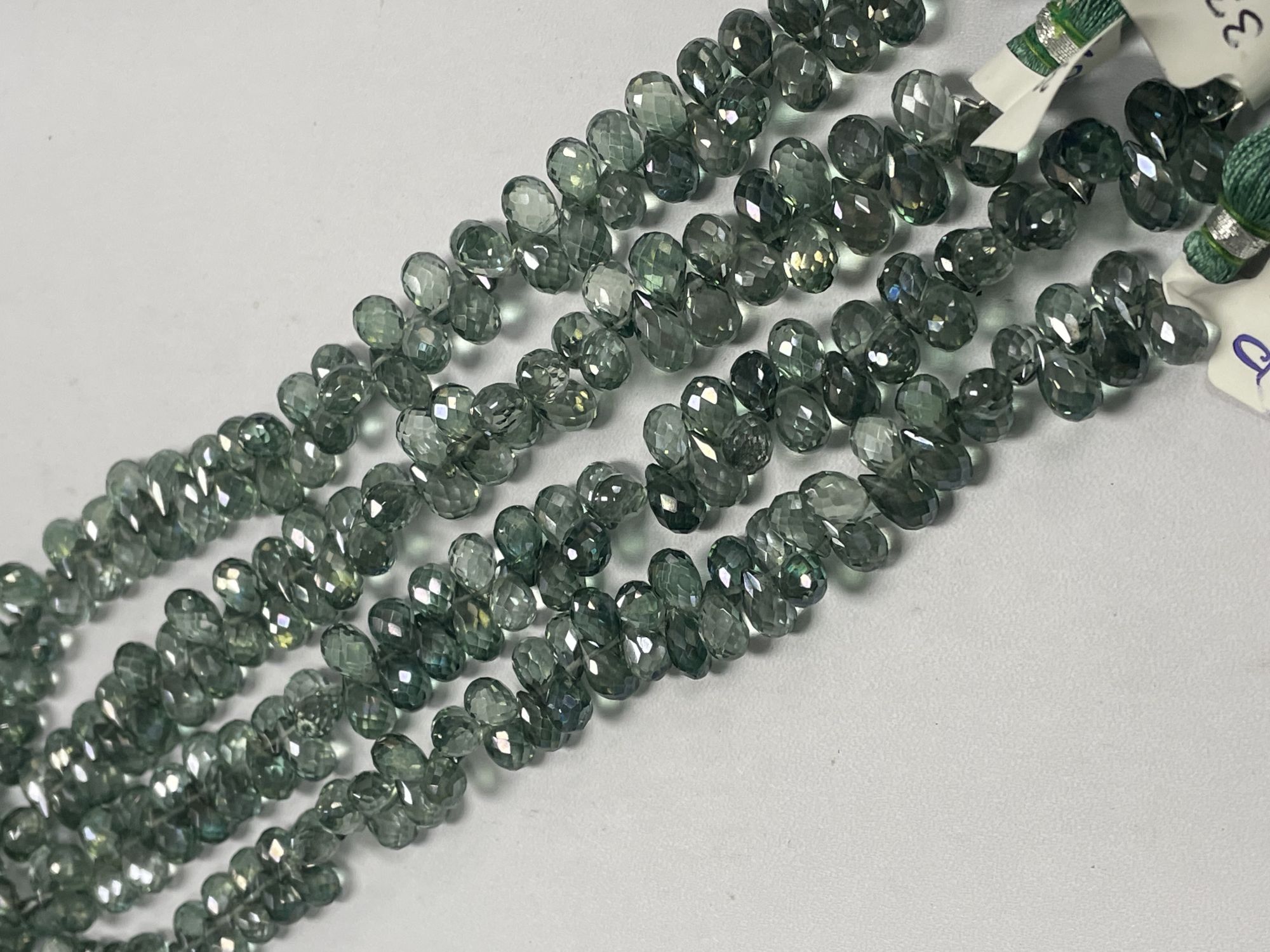 Green Mystic Quartz Drop Faceted
