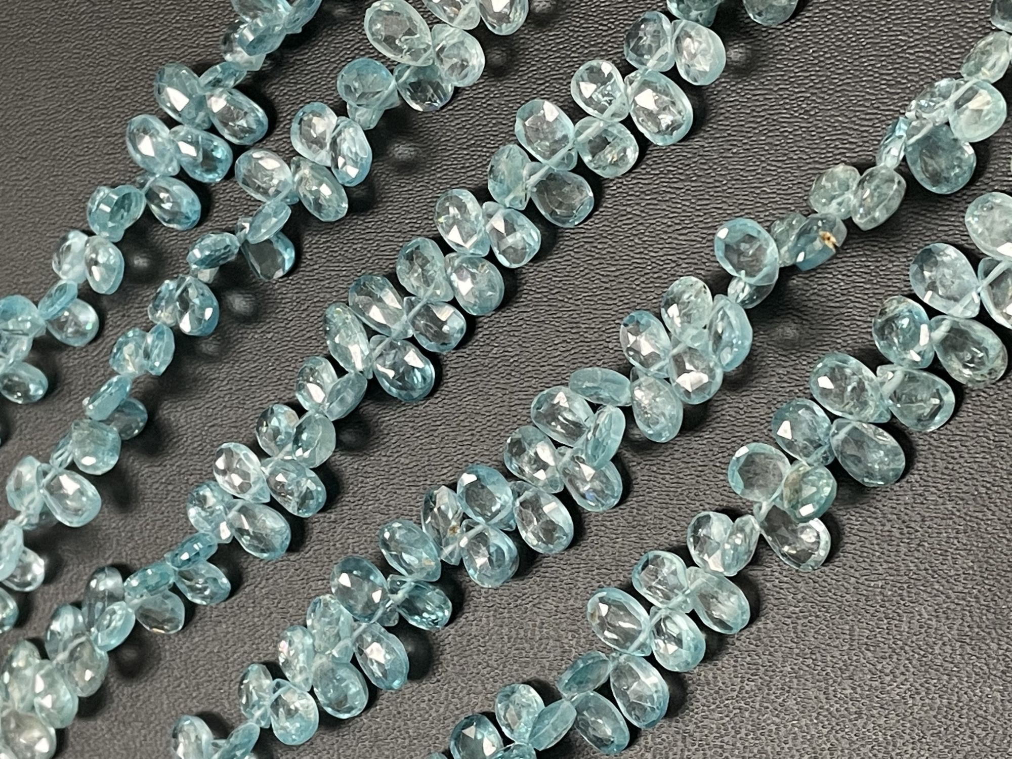 Blue Zircon Pear Faceted