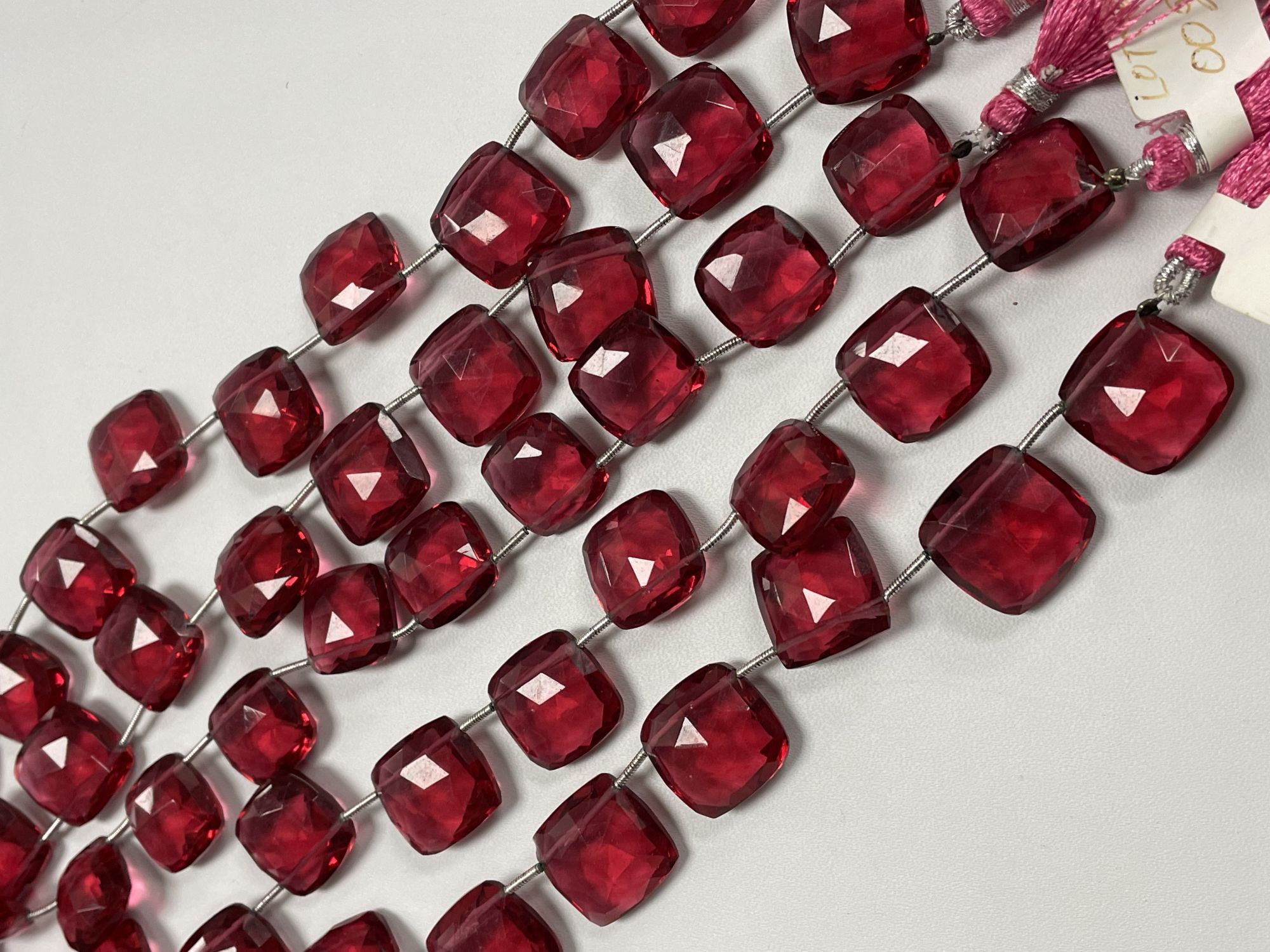 Rubilite Hydro Quartz Cushion Faceted