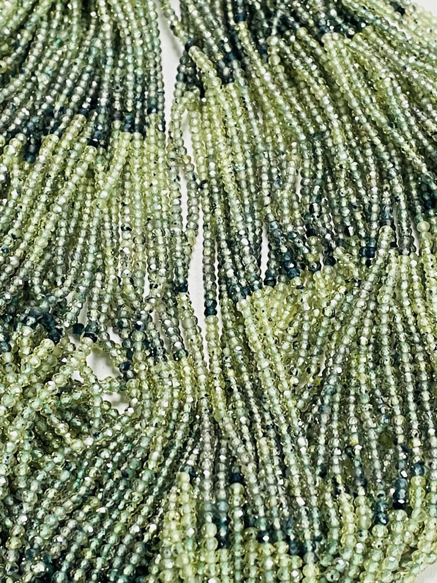 Shaded Green Sapphire Rondelle Faceted