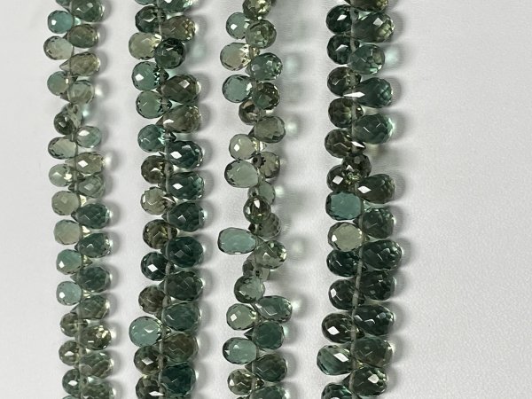 Green Hydro Quartz  Drop Faceted