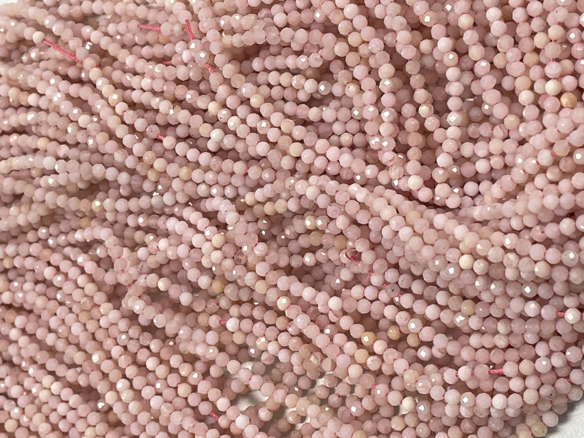 Pink Opal Rondelle Faceted