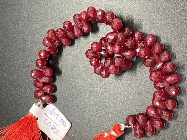 Dyed Ruby Drops Faceted