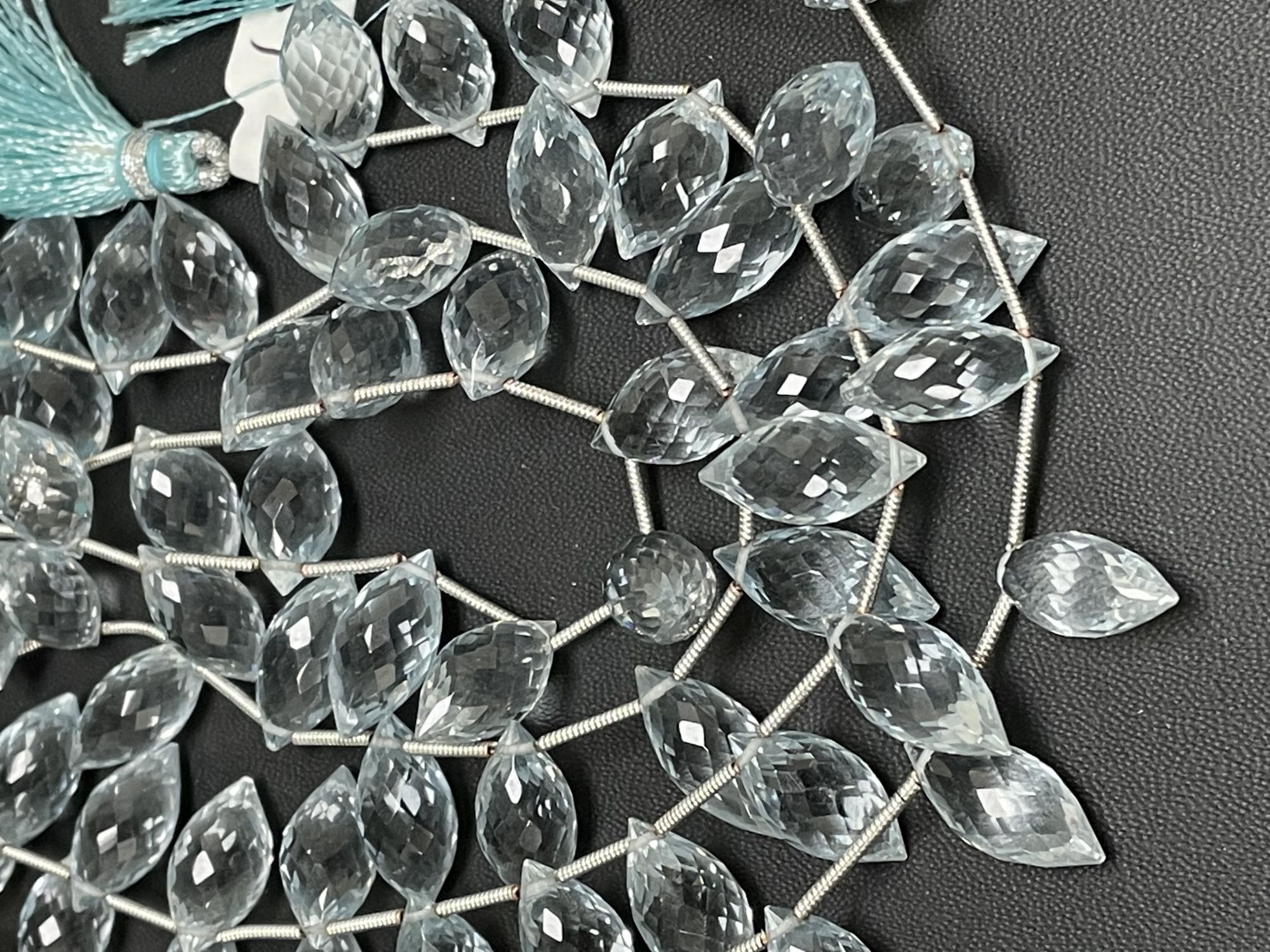 Aqua Hydro Quartz Puff Marquise Faceted