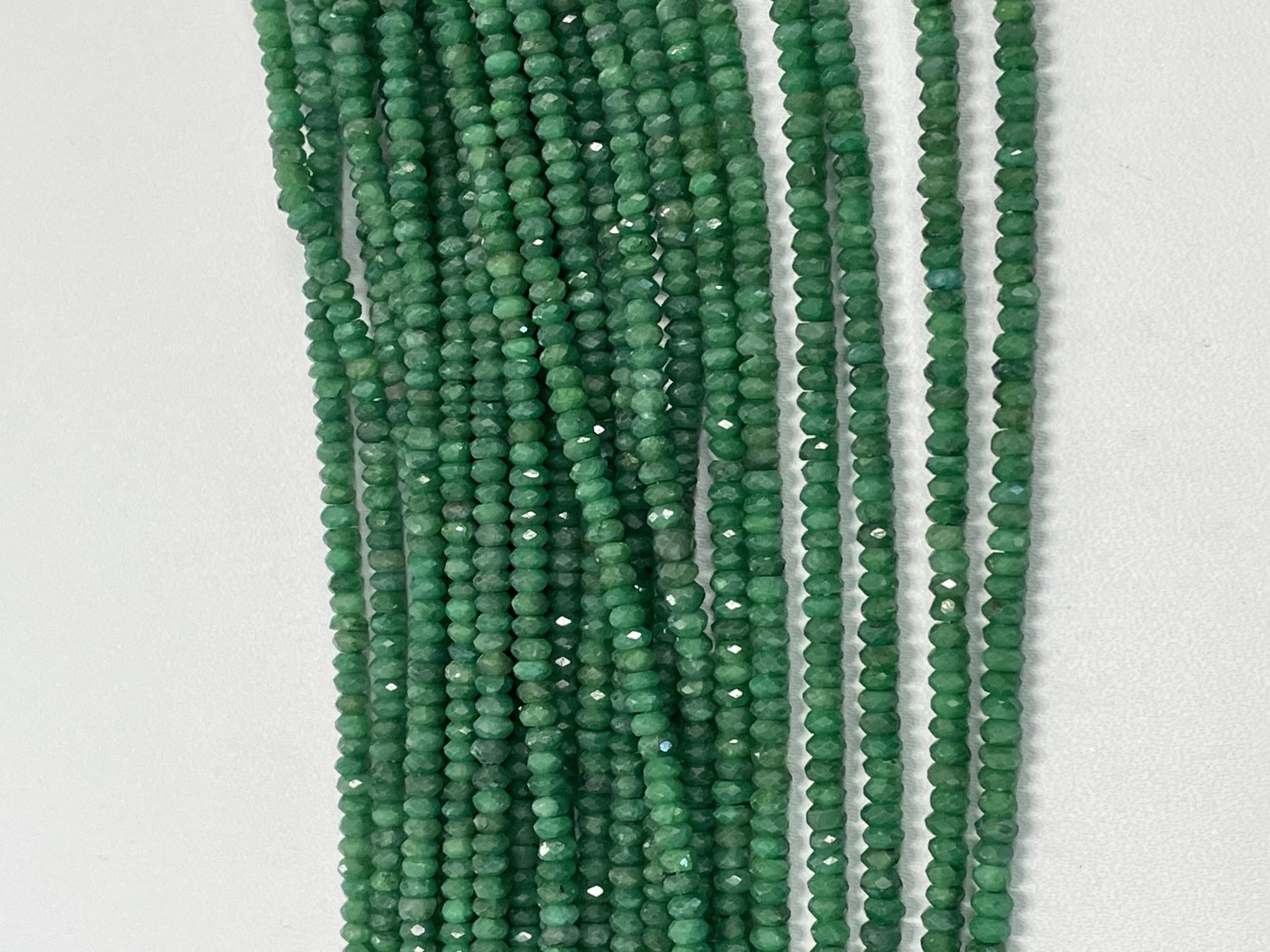 Oiled Emerald Rondelle Faceted