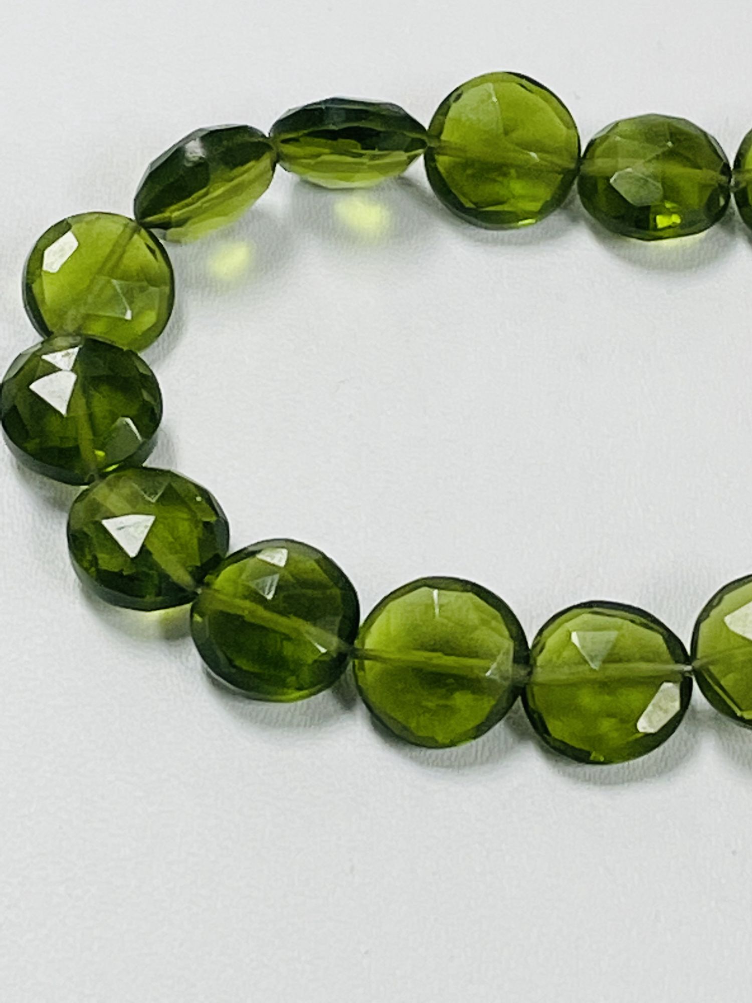 Green Hydro Quartz Coin Faceted