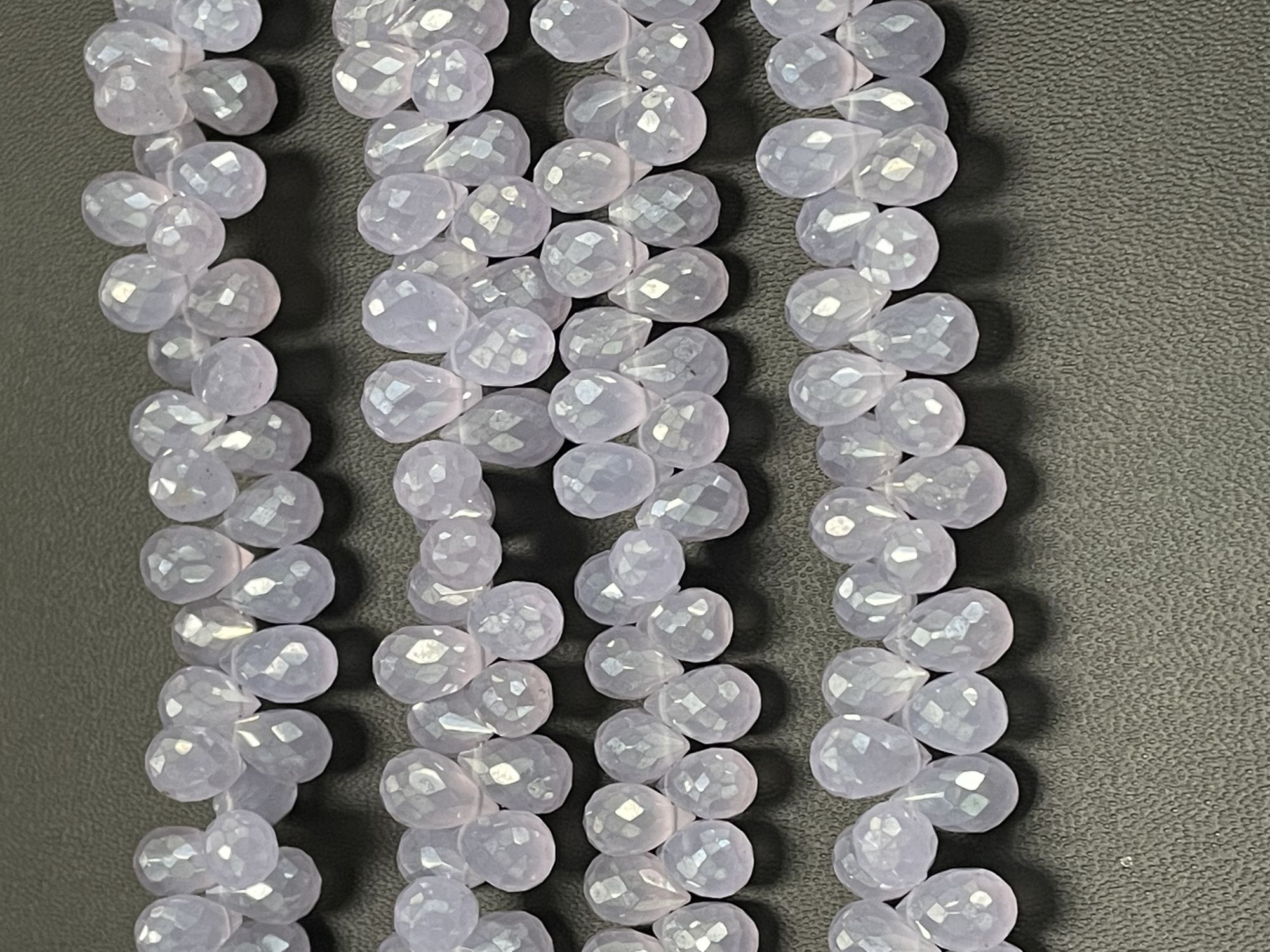 Coated Purple Chalcedony Drop Faceted