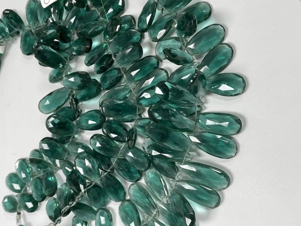 Green Hydro Quartz Long Pear Faceted