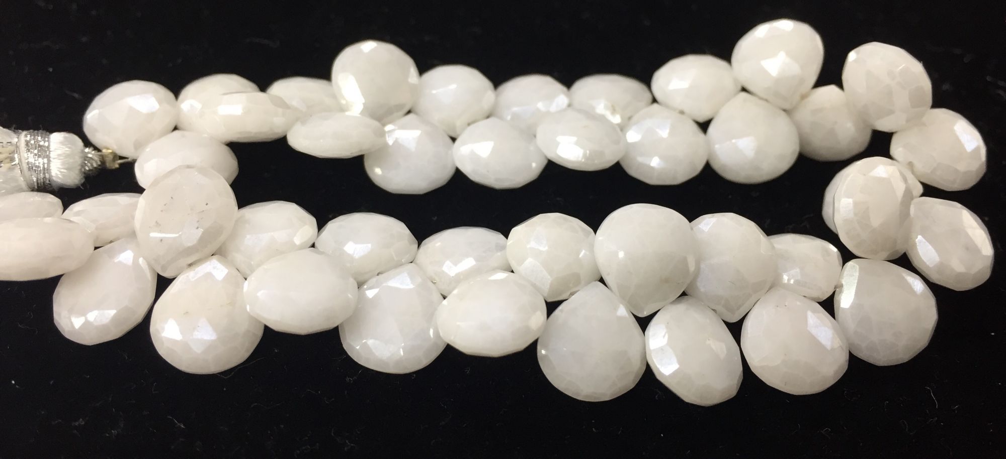 White Mystic Silverite Heart Faceted (Platinum Polished)