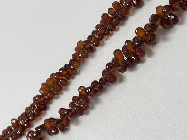 Hessonite Garnet Drop Faceted