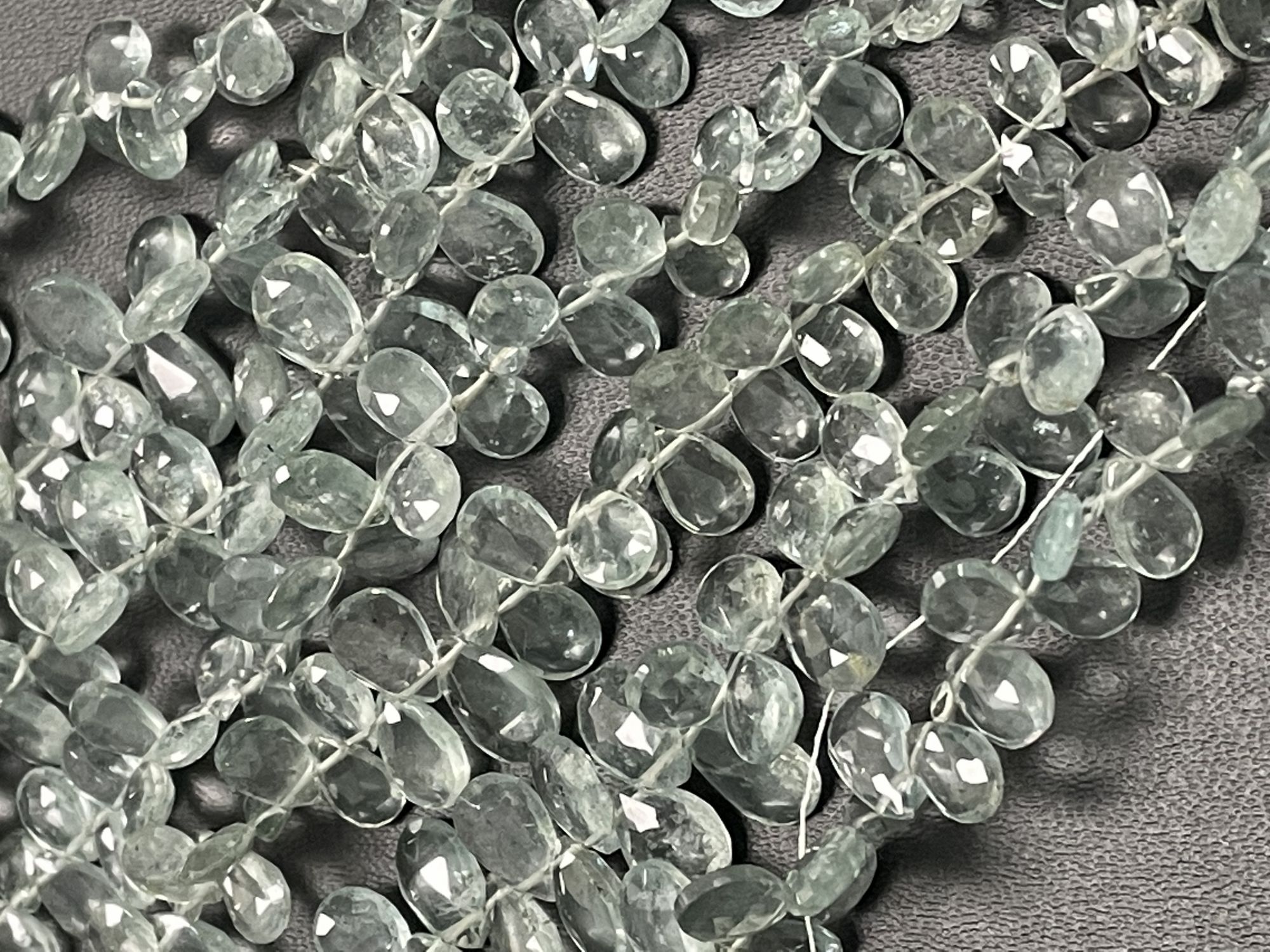 Moss Aquamarine Pear Faceted