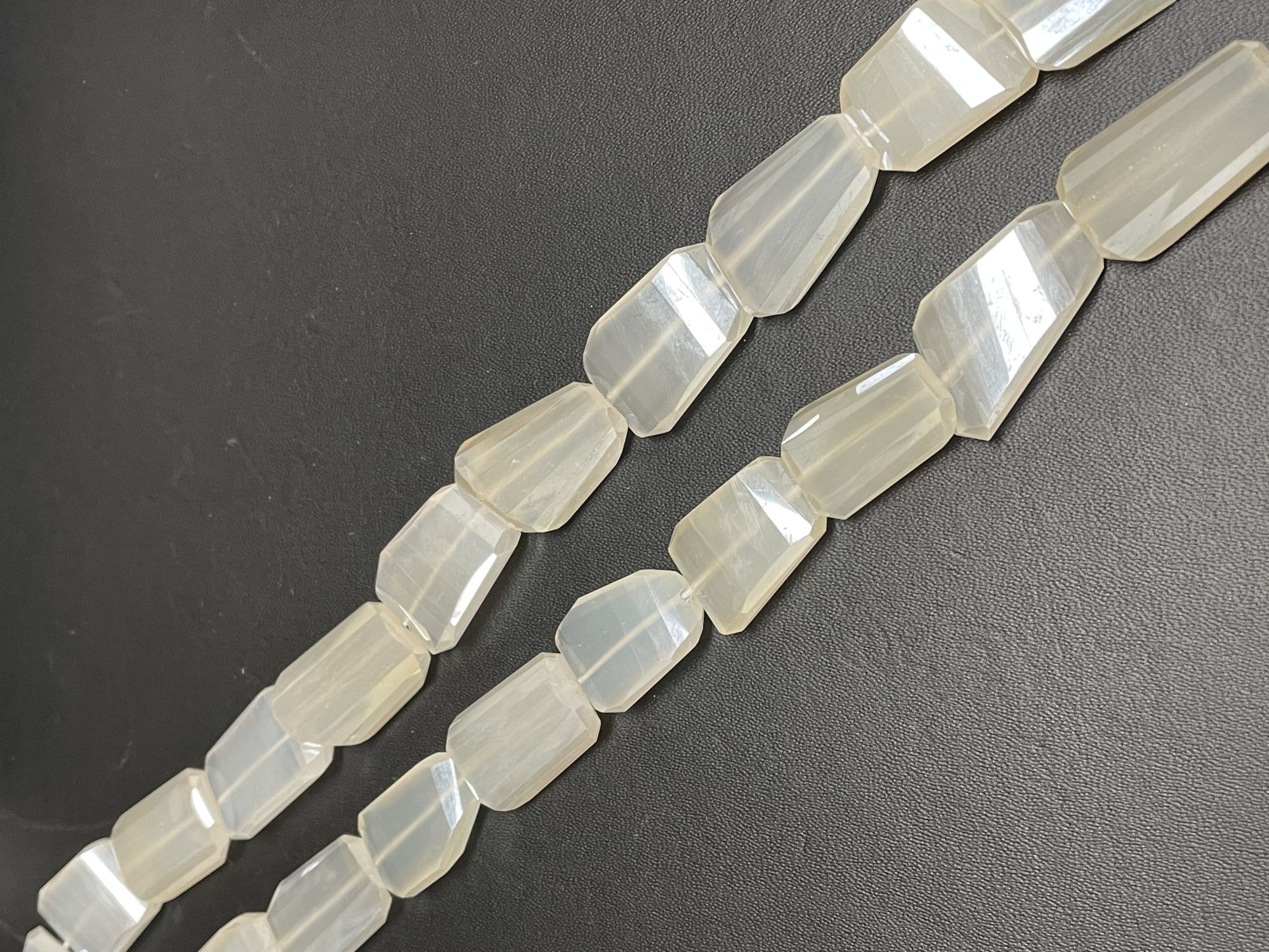 Pearl White Chalcedony Nugget Faceted