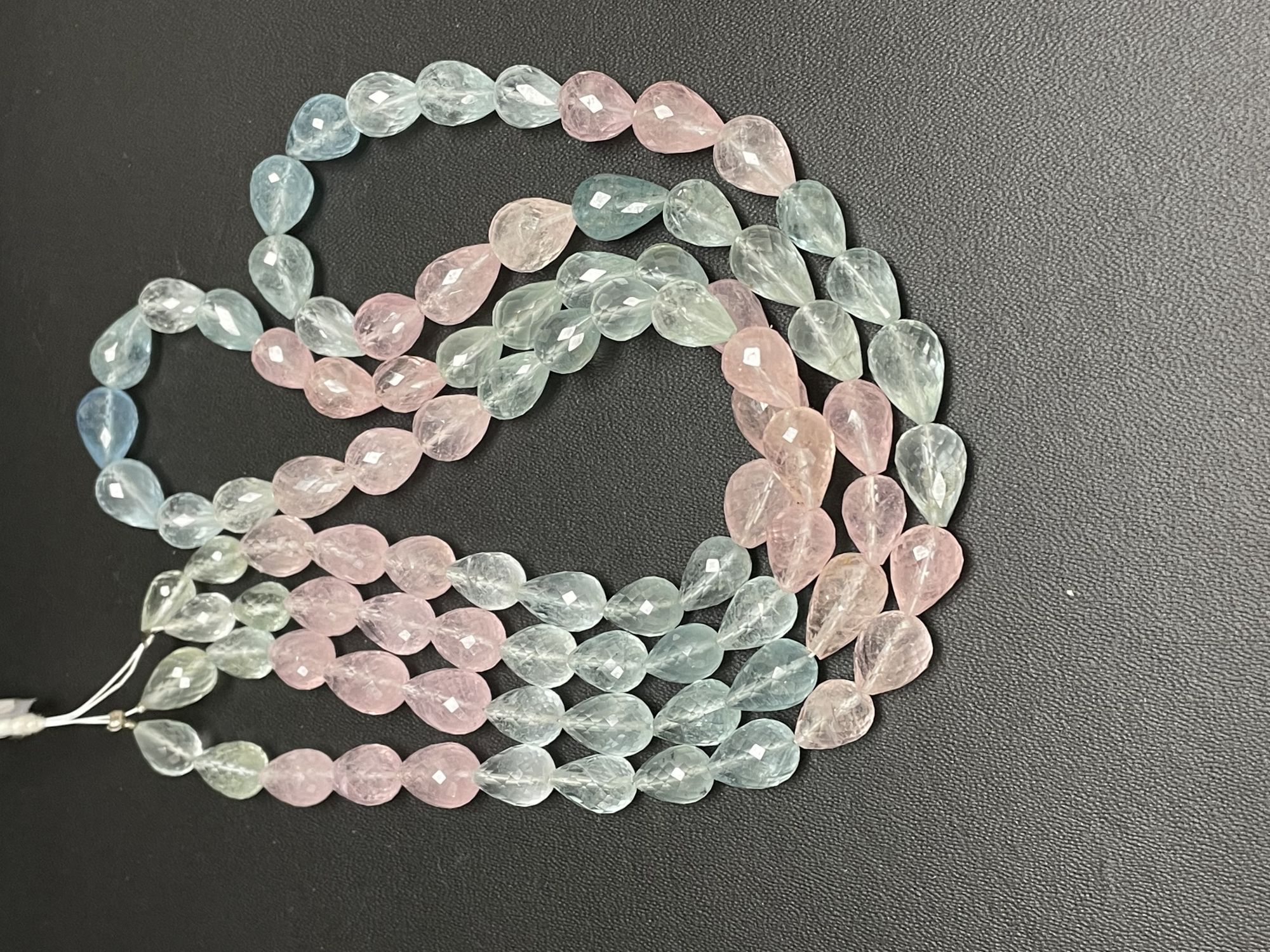 Multi Aquamarine Straight Drill Drop Faceted