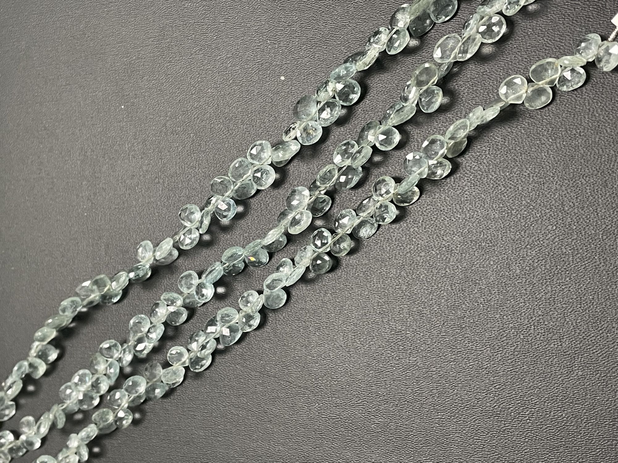 Moss Aquamarine Heart Faceted