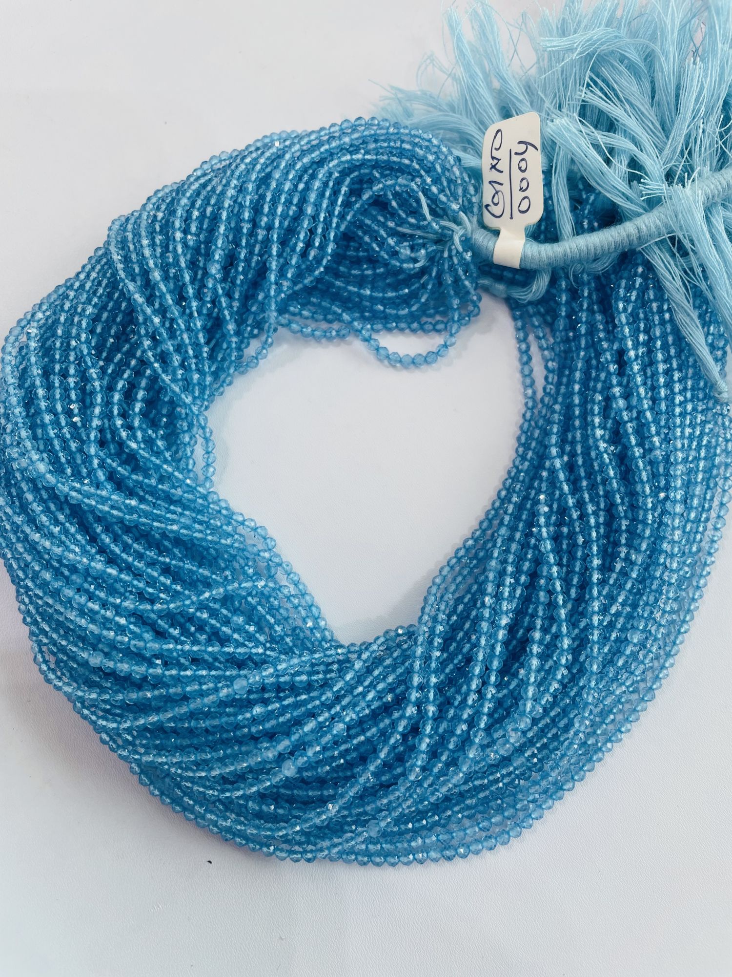 Blue Quartz Rondelle Faceted