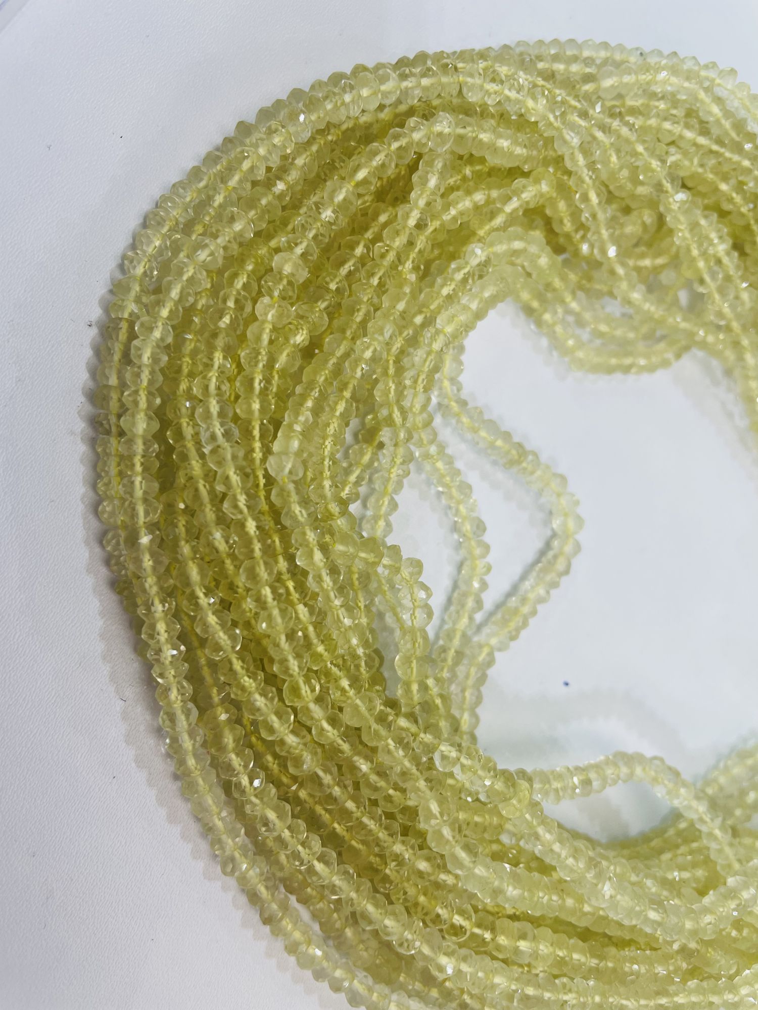 Lemon Quartz Rondelle Faceted